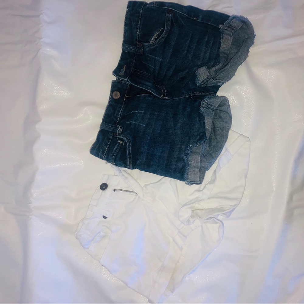 Kids White and Blue Jeans Shorts
